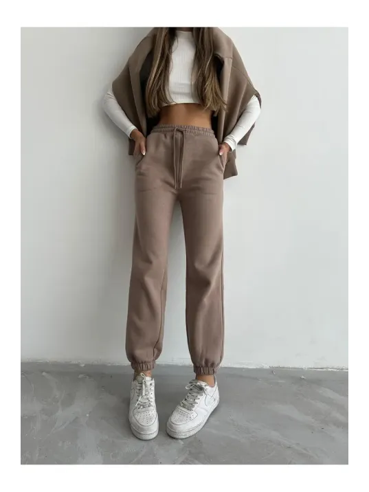 3 İplik Şardonlu Paça Lastikli Eşofman Vizon İs001 3 İplik Şardonlu Paça Lastikli Eşofman Vizon İs001