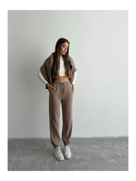 3 İplik Şardonlu Paça Lastikli Eşofman Vizon İs001 3 İplik Şardonlu Paça Lastikli Eşofman Vizon İs001