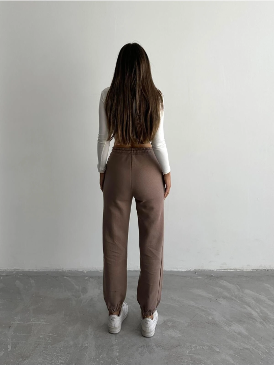 3 iplik şardonlu paça lastikli eşofman vizon is001 3 iplik şardonlu paça lastikli eşofman vizon is001