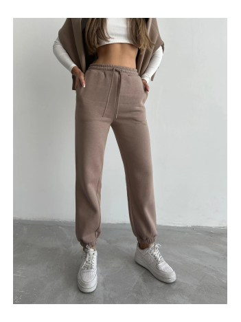 3 iplik şardonlu paça lastikli eşofman vizon is001 3 iplik şardonlu paça lastikli eşofman vizon is001