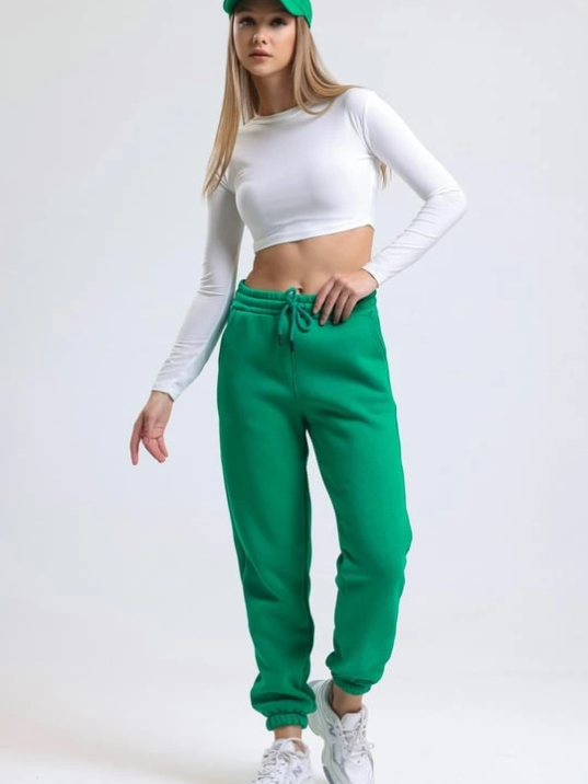 3 iplik şardonlu paça lastikli eşofman yeşil is001 3 iplik şardonlu paça lastikli eşofman yeşil is001