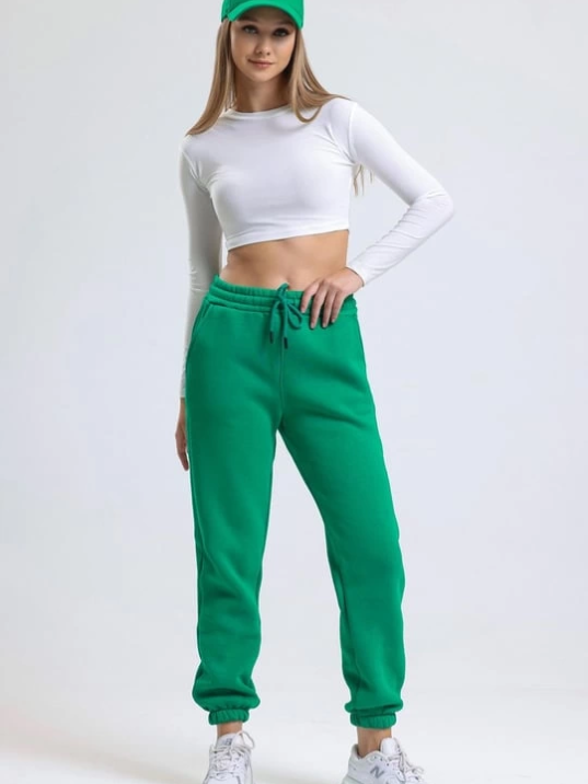 3 iplik şardonlu paça lastikli eşofman yeşil is001 3 iplik şardonlu paça lastikli eşofman yeşil is001