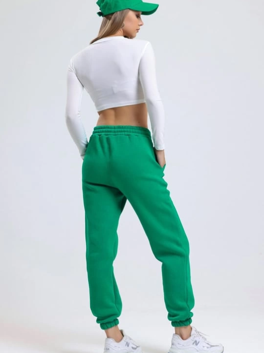 3 iplik şardonlu paça lastikli eşofman yeşil is001 3 iplik şardonlu paça lastikli eşofman yeşil is001