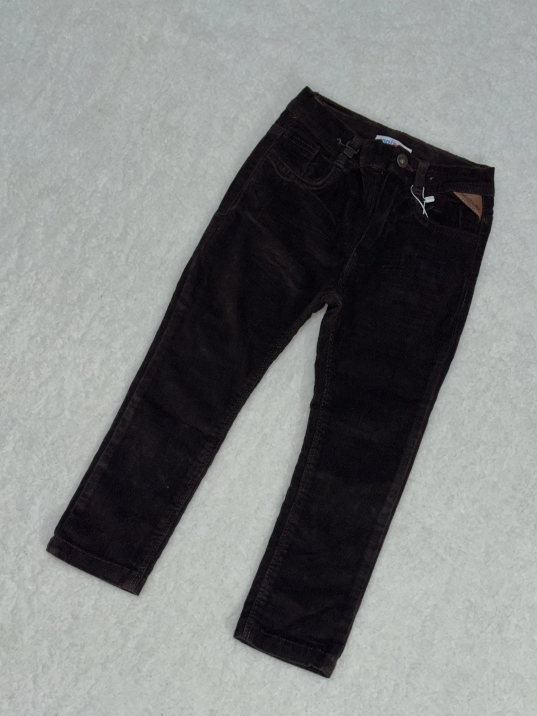 4-5 yaş erkek çocuk A kalite kadife dar paça pantolon kahve