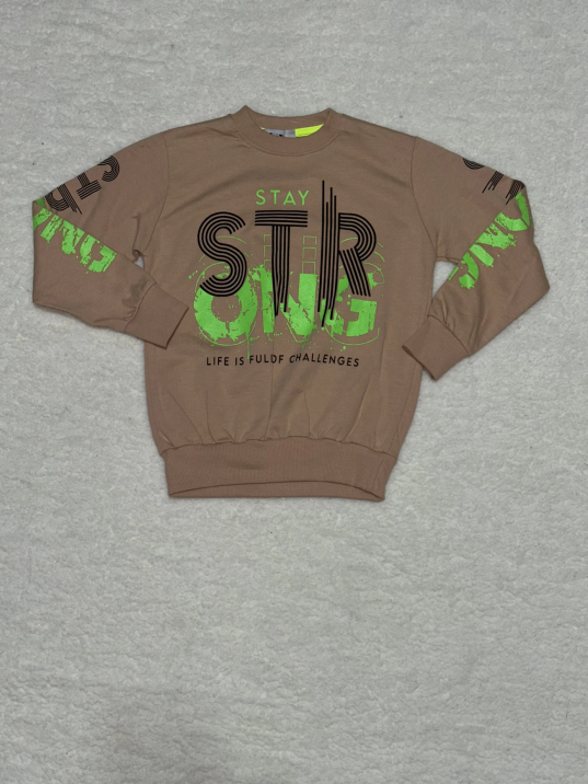 6 yaş str yazı basklı erkek çocuk bisiklet yaka sweat vizon 6 yaş str yazı basklı erkek çocuk bisiklet yaka sweat vizon