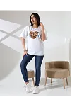 Leopar Kalp Baskılı Tişört