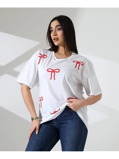 Kurdele Baskılı Tişört