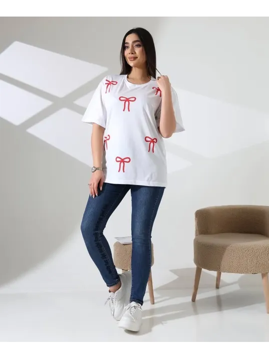 Kurdele Baskılı Tişört