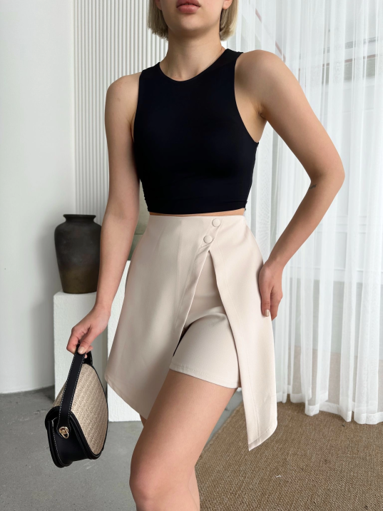 İki düğmeli şort etek S24046 İki düğmeli şort etek S24046