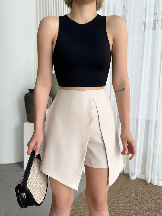 İki düğmeli şort etek S24046 İki düğmeli şort etek S24046