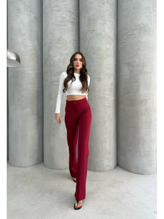 Önü Cumalı İthal Krep Pantolon