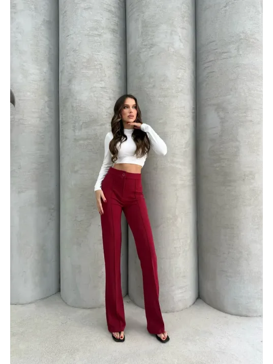 Önü Cumalı İthal Krep Pantolon