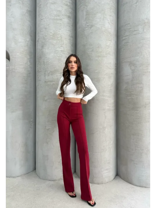 Önü Cumalı İthal Krep Pantolon