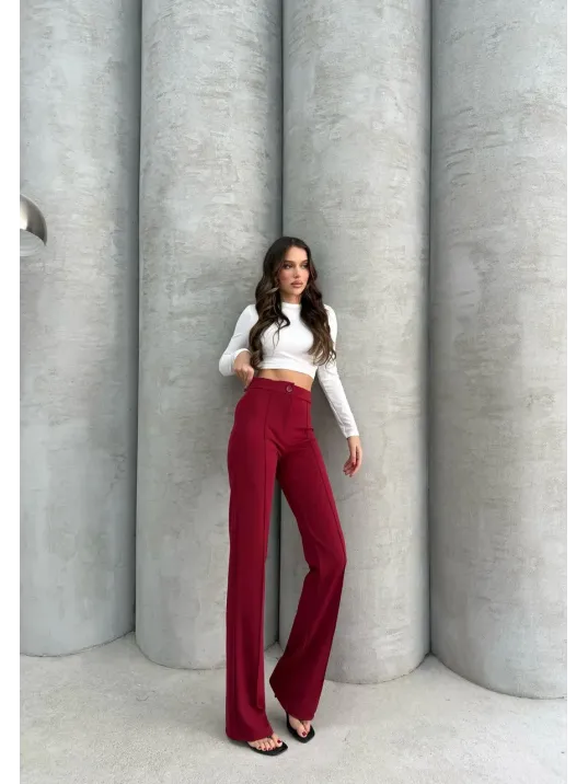 Önü Cumalı İthal Krep Pantolon