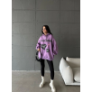 3 iplik şardonlu oversize true baskılı sweat mor 3 iplik şardonlu oversize true baskılı sweat mor