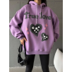 3 iplik şardonlu oversize true baskılı sweat mor 3 iplik şardonlu oversize true baskılı sweat mor