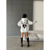 3 iplik şardonlu oversize true baskılı sweat Beyaz 3 iplik şardonlu oversize true baskılı sweat Beyaz