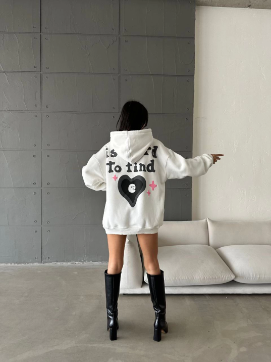 3 iplik şardonlu oversize true baskılı sweat Beyaz 3 iplik şardonlu oversize true baskılı sweat Beyaz