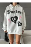 3 İplik Şardonlu Oversize True Baskılı Sweat Beyaz 3 İplik Şardonlu Oversize True Baskılı Sweat Beyaz