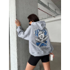 3 iplik şardonlu oversize kafa baskılı sweat gri 3 iplik şardonlu oversize kafa baskılı sweat gri