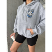 3 iplik şardonlu oversize kafa baskılı sweat gri 3 iplik şardonlu oversize kafa baskılı sweat gri