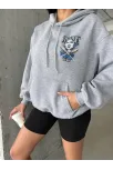 3 İplik Şardonlu Oversize Kafa Baskılı Sweat Gri 3 İplik Şardonlu Oversize Kafa Baskılı Sweat Gri