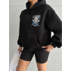 3 iplik şardonlu oversize kafa baskılı sweat siyah 3 iplik şardonlu oversize kafa baskılı sweat siyah