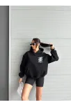 3 İplik Şardonlu Oversize Kafa Baskılı Sweat Siyah 3 İplik Şardonlu Oversize Kafa Baskılı Sweat Siyah