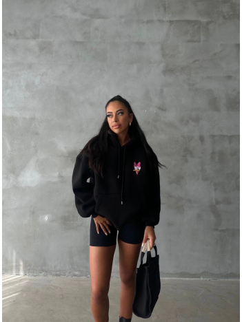 3 iplik şardonlu oversize compact ördek baskılı sweat siyah 3 iplik şardonlu oversize compact ördek baskılı sweat siyah