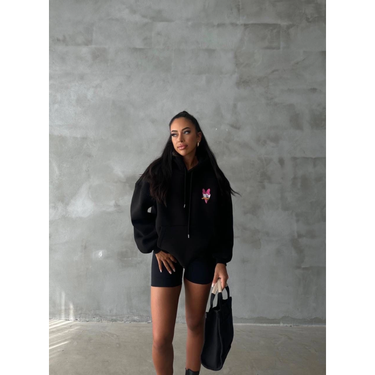 3 iplik şardonlu oversize compact ördek baskılı sweat siyah 3 iplik şardonlu oversize compact ördek baskılı sweat siyah