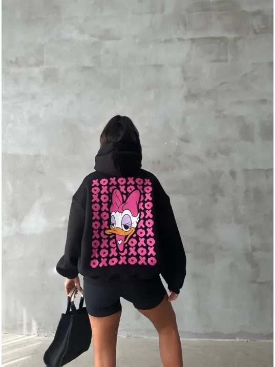 3 İplik Şardonlu Oversize Compact Ördek Baskılı Sweat Siyah 3 İplik Şardonlu Oversize Compact Ördek Baskılı Sweat Siyah