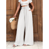 Keten Bağcıklı Beyaz Pantolon