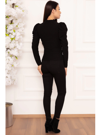 Prenses kol bluz siyah w3125 Prenses kol bluz siyah w3125