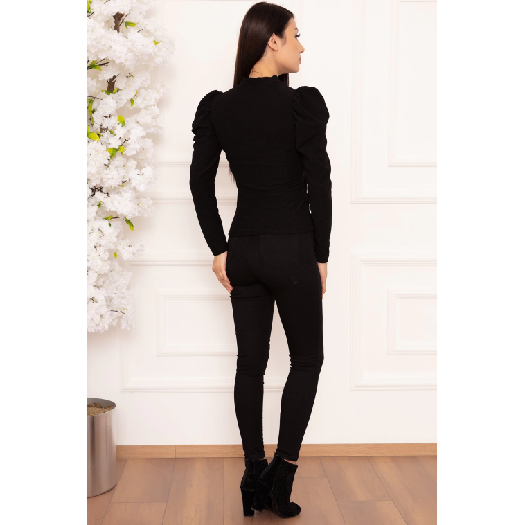 Prenses kol bluz siyah w3125 Prenses kol bluz siyah w3125