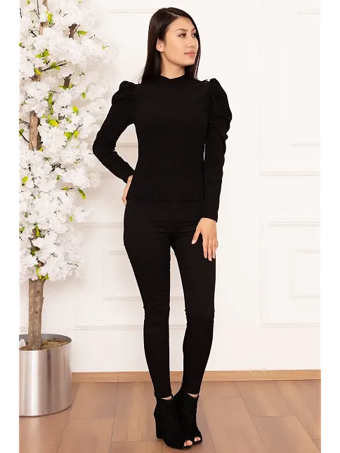 Prenses Kol Bluz Siyah W3125
