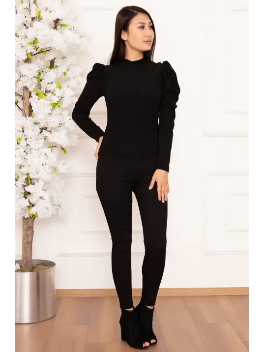 Prenses Kol Bluz Siyah W3125