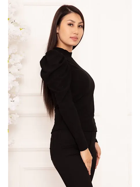 Prenses Kol Bluz Siyah W3125