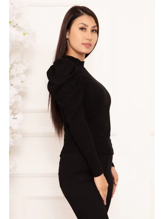 Prenses Kol Bluz Siyah W3125