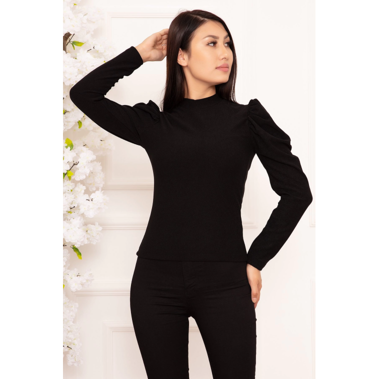 Prenses kol bluz siyah w3125 Prenses kol bluz siyah w3125