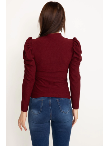 Prenses kol bluz bordo w3125 Prenses kol bluz bordo w3125