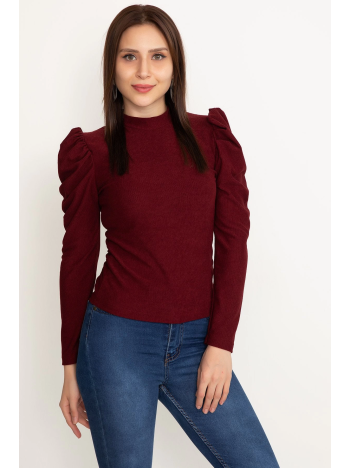 Prenses kol bluz bordo w3125 Prenses kol bluz bordo w3125