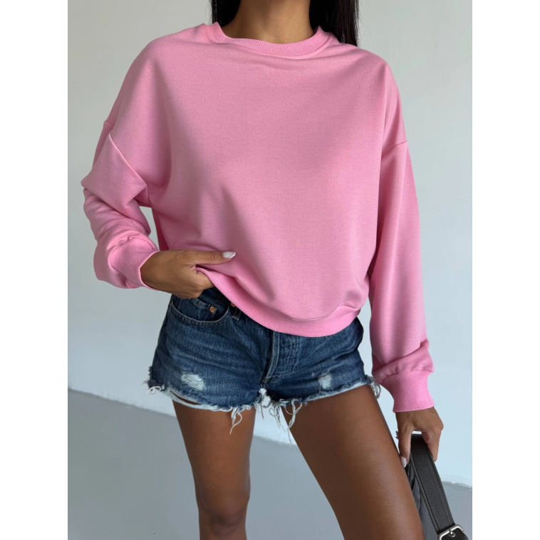 2 iplik bisiklet yaka sweat pembe f2339 2 iplik bisiklet yaka sweat pembe f2339