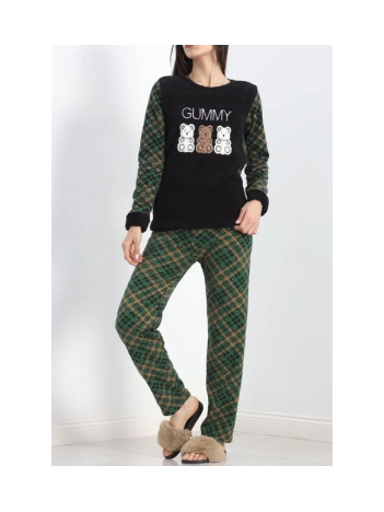 Üç Ayıcıklı Polar Pijama Takımı Yeşil Üç Ayıcıklı Polar Pijama Takımı Yeşil