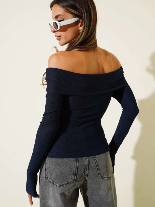 Madonna Yaka Düğmeli Bluz Lacivert t4329 Madonna Yaka Düğmeli Bluz Lacivert t4329