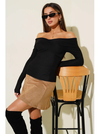 Madonna Çapraz Yaka Bluz Siyah t4331 Madonna Çapraz Yaka Bluz Siyah t4331