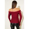Madonna Çapraz Yaka Bluz Bordo t4331 Madonna Çapraz Yaka Bluz Bordo t4331