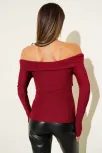 Madonna Çapraz Yaka Bluz Bordo T4331