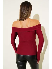 Madonna Çapraz Yaka Bluz Bordo T4331