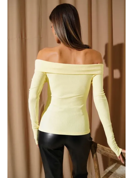 Madonna Çapraz Yaka Bluz Sarı T4331