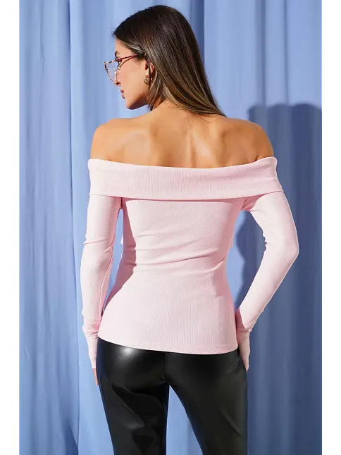Madonna Çapraz Yaka Bluz Pembe T4331